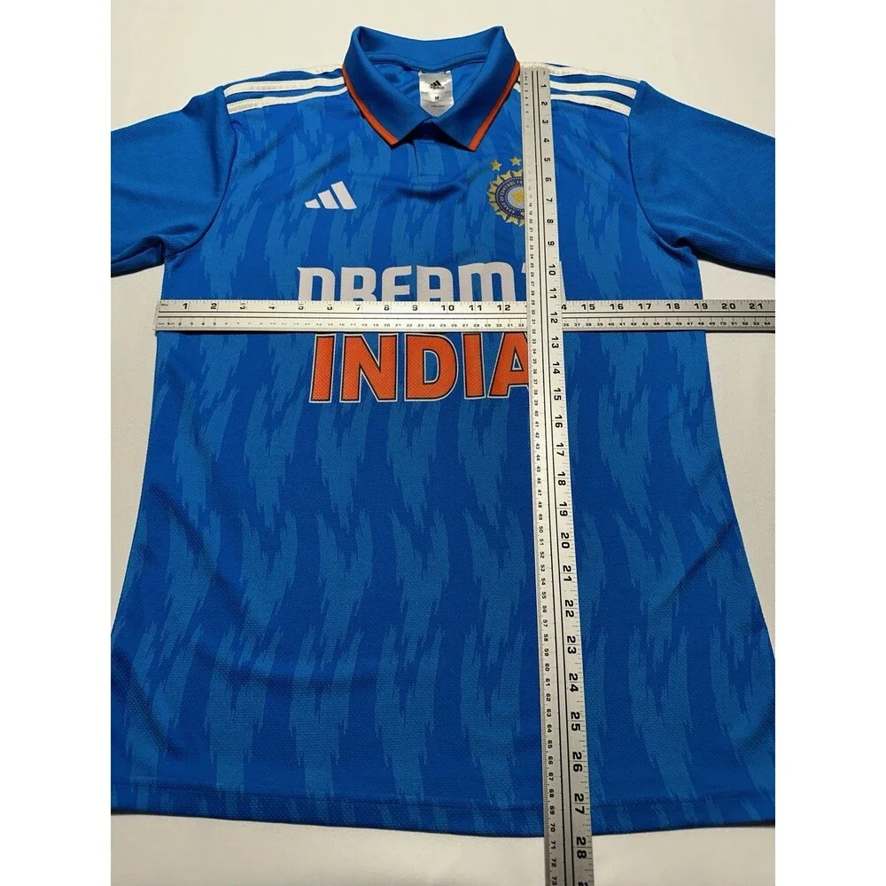 India Cricket Team Dream11 Adidas Jersey Shirt Blue Mens Size Medium